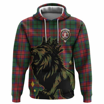 MacCulloch (McCulloch) Tartan Family Crest Hoodie Crowned Lion Roaring
