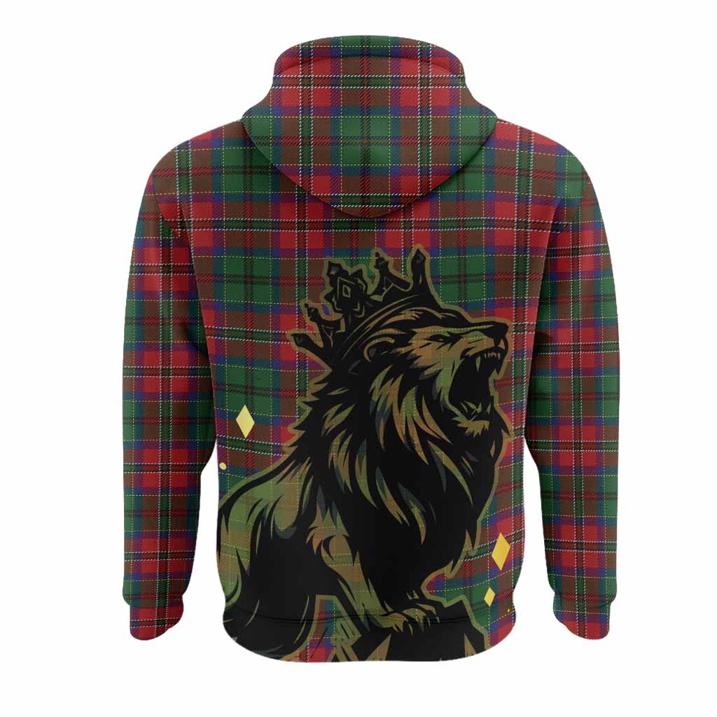 MacCulloch (McCulloch) Tartan Family Crest Hoodie Crowned Lion Roaring