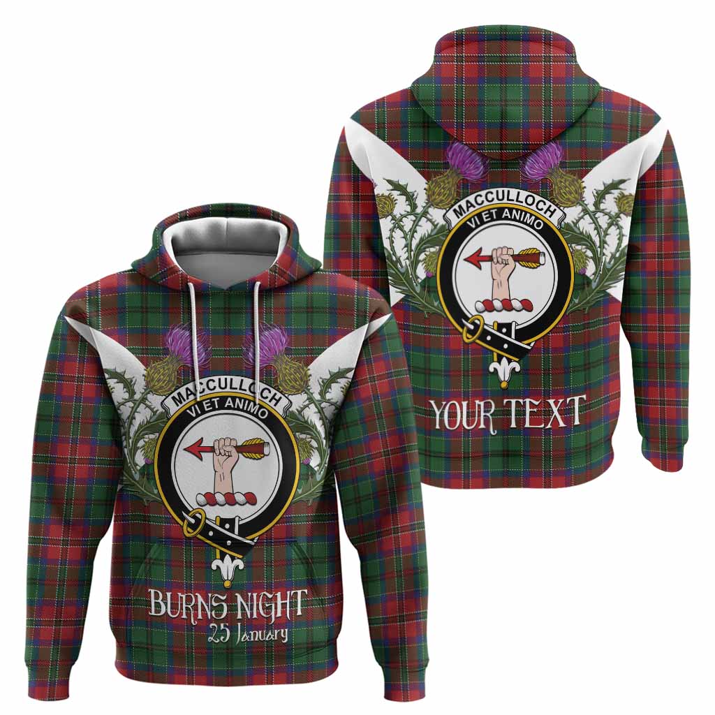 MacCulloch (McCulloch) Tartan Family Crest Hoodie Scottish Burns Night Thistle Floral