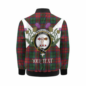 MacCulloch (McCulloch) Tartan Family Crest Kid Bomber Jacket Scottish Burns Night Thistle Floral