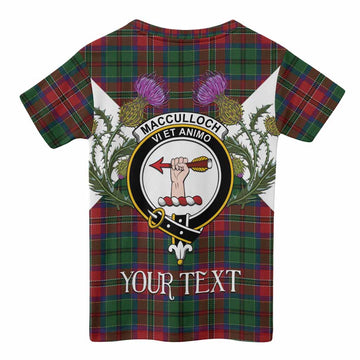 MacCulloch (McCulloch) Tartan Family Crest Kid T-shirt Scottish Burns Night Thistle Floral
