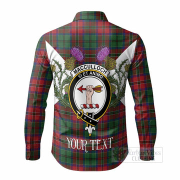 MacCulloch (McCulloch) Tartan Family Crest Long Sleeve Button Shirts Scottish Burns Night Thistle Floral