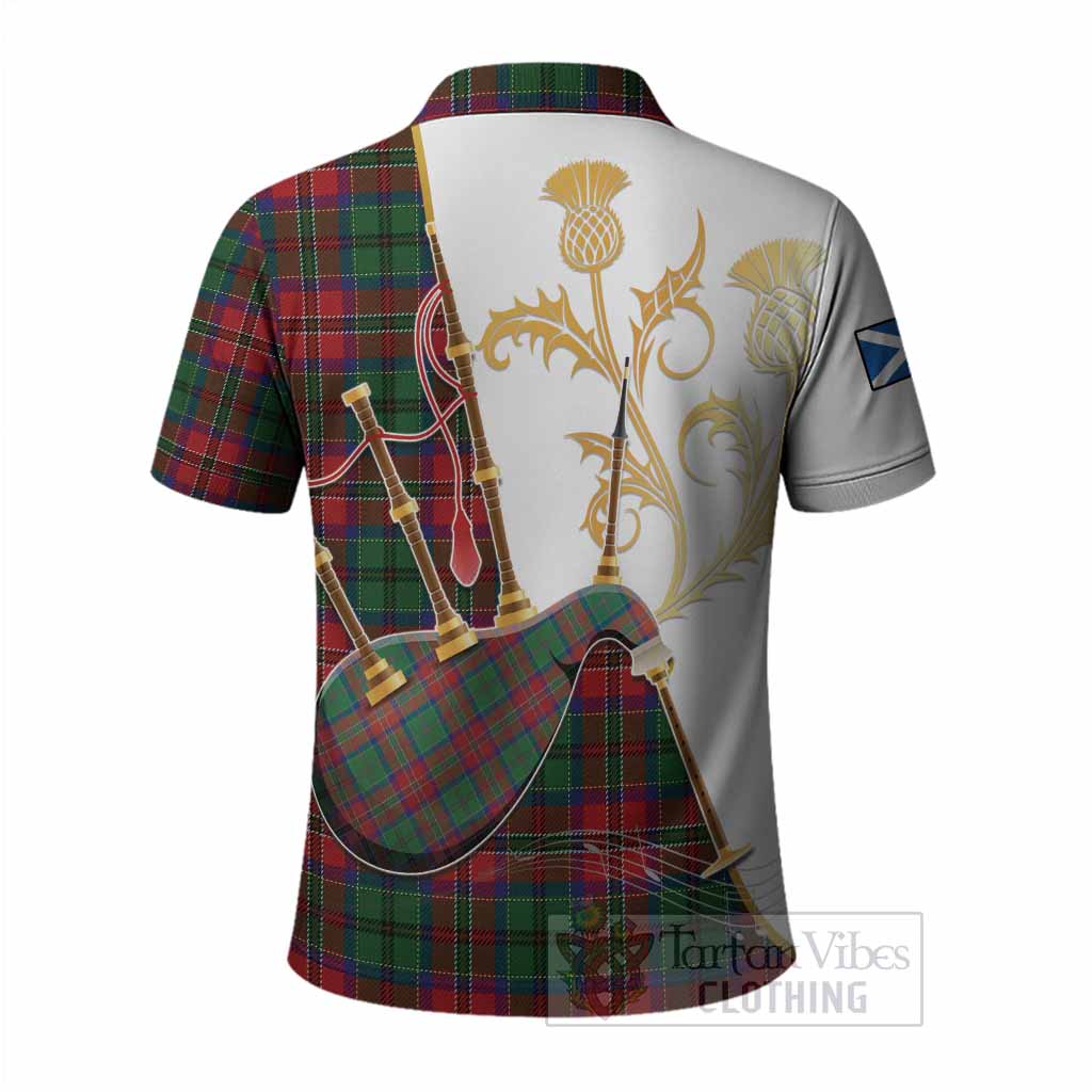 MacCulloch (McCulloch) Tartan Family Crest Polo Shirt Bagpipes with Scottish Thistle