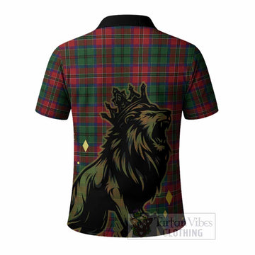 MacCulloch (McCulloch) Tartan Family Crest Polo Shirt Crowned Lion Roaring