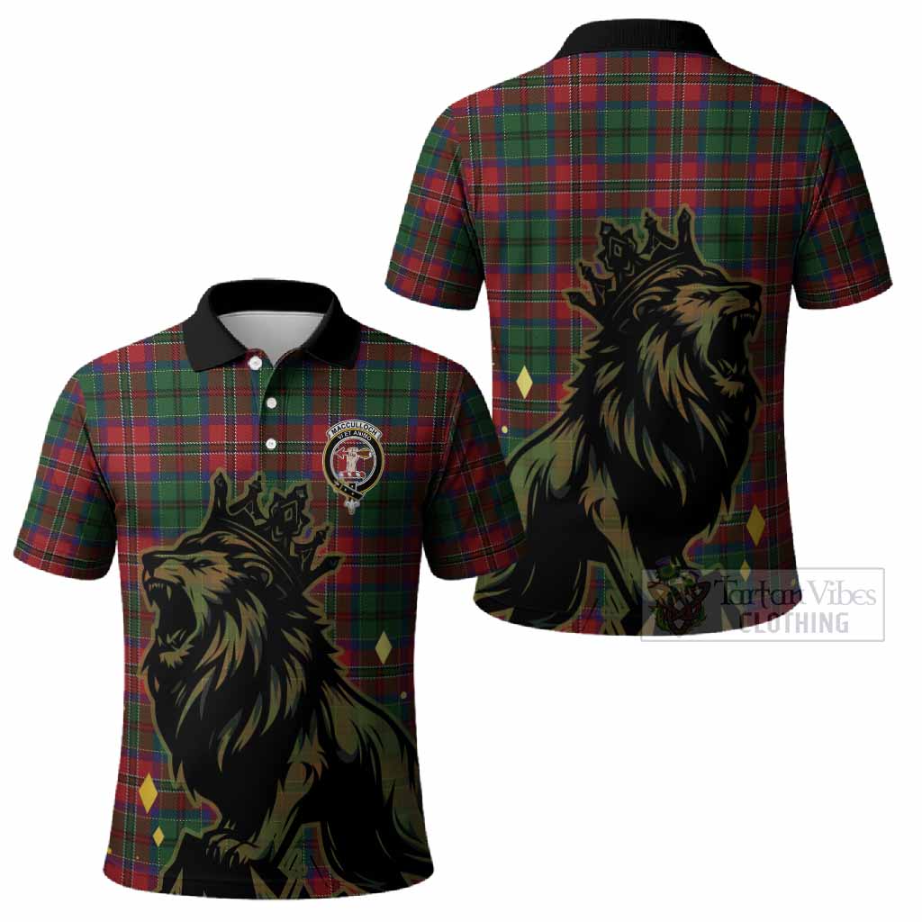 MacCulloch (McCulloch) Tartan Family Crest Polo Shirt Crowned Lion Roaring