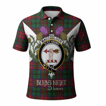 MacCulloch (McCulloch) Tartan Family Crest Polo Shirt Scottish Burns Night Thistle Floral
