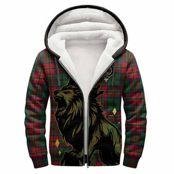 MacCulloch (McCulloch) Tartan Family Crest Sherpa Hoodie Crowned Lion Roaring