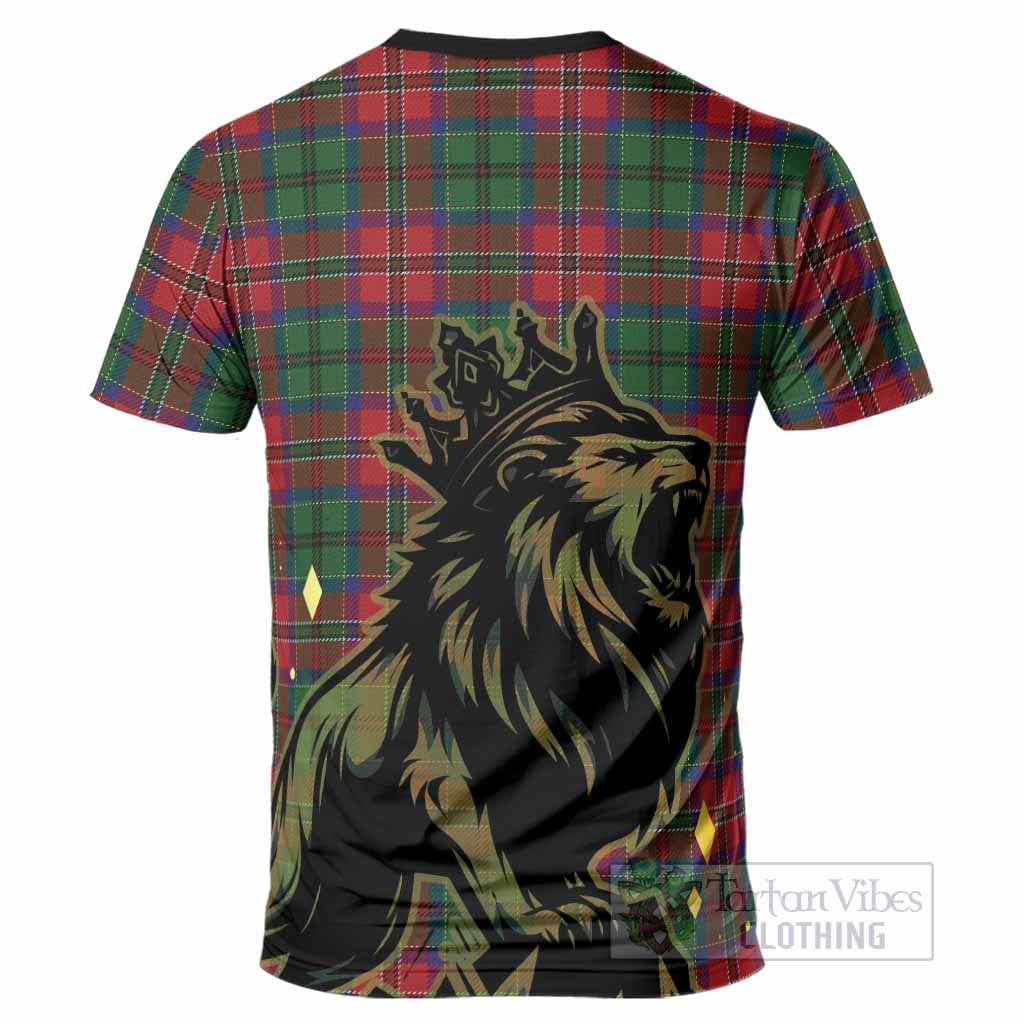 MacCulloch (McCulloch) Tartan Family Crest T-Shirt Crowned Lion Roaring