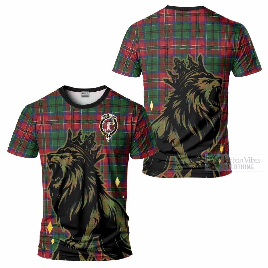 MacCulloch (McCulloch) Tartan Family Crest T-Shirt Crowned Lion Roaring