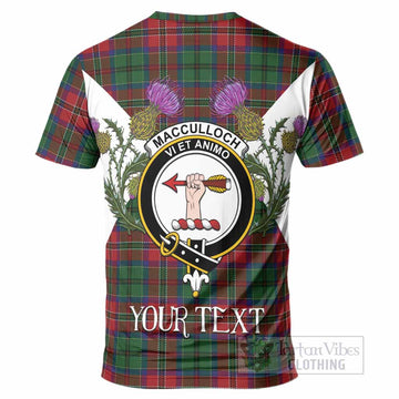 MacCulloch (McCulloch) Tartan Family Crest T-Shirt Scottish Burns Night Thistle Floral