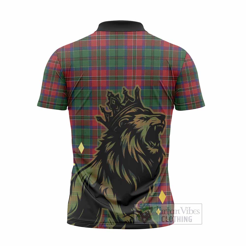 MacCulloch (McCulloch) Tartan Family Crest Zipper Polo Shirt Crowned Lion Roaring