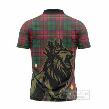 MacCulloch (McCulloch) Tartan Family Crest Zipper Polo Shirt Crowned Lion Roaring