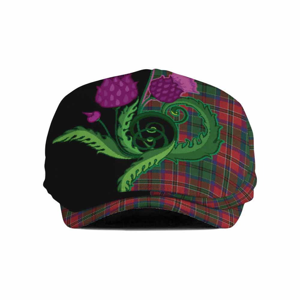 MacCulloch (McCulloch) Tartan Flat Cap, Jeff Cap Traditional Scottish Thistle