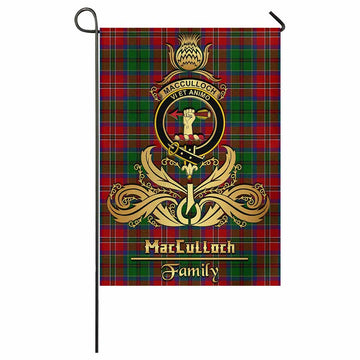 MacCulloch (McCulloch) Tartan Garden Flag with Highland Thistle Cherish Family Crest Style
