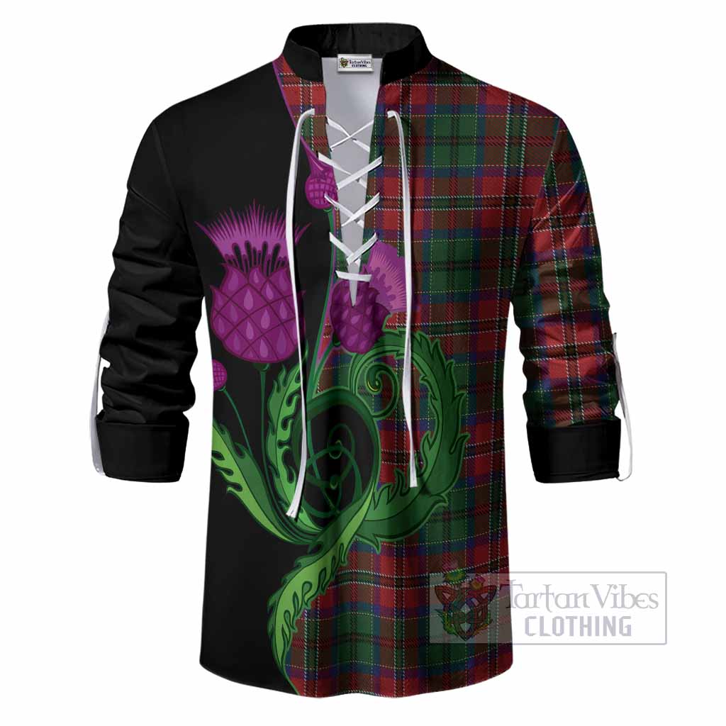 MacCulloch (McCulloch) Tartan Ghillie Shirt Traditional Scottish Thistle