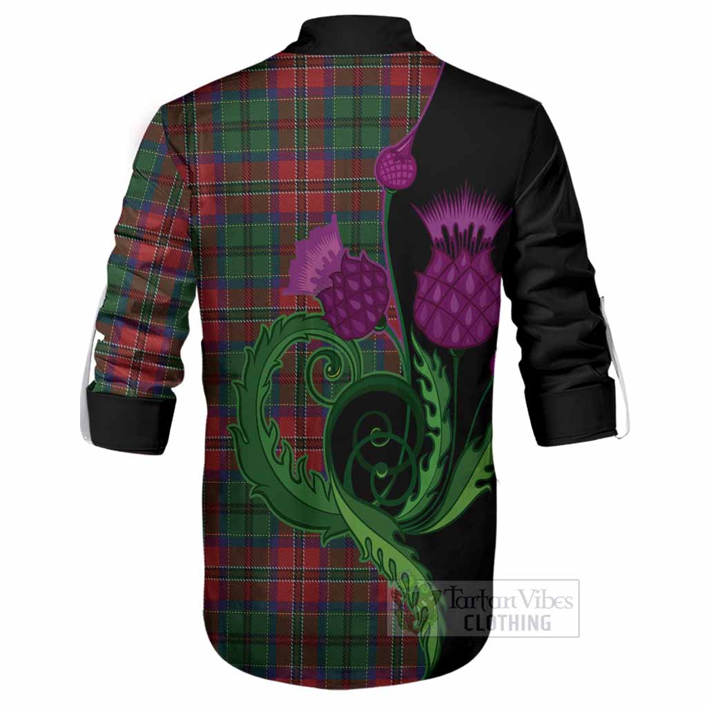MacCulloch (McCulloch) Tartan Ghillie Shirt Traditional Scottish Thistle