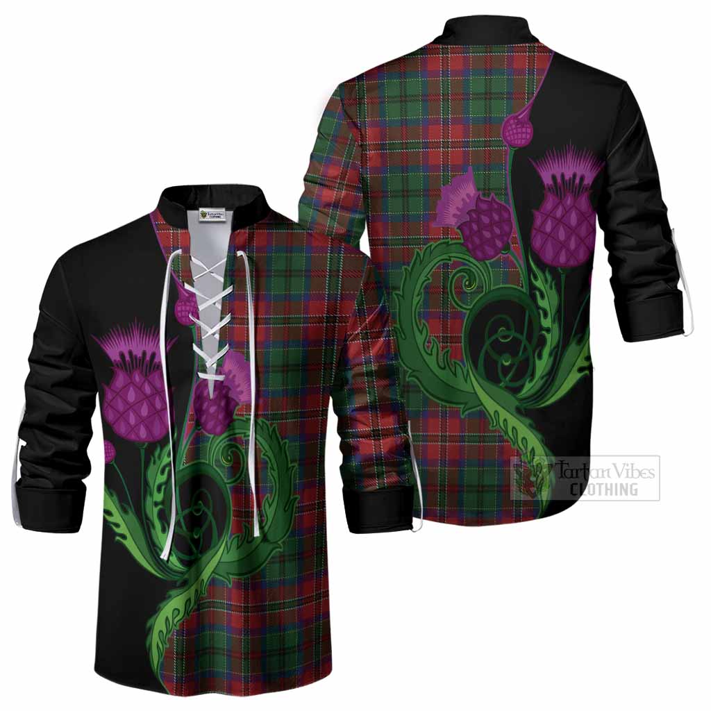 MacCulloch (McCulloch) Tartan Ghillie Shirt Traditional Scottish Thistle