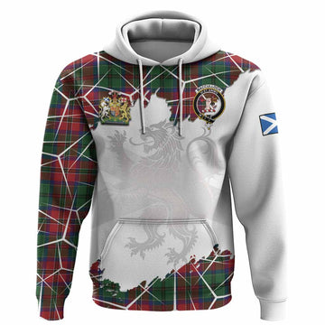 MacCulloch (McCulloch) Tartan Hoodie with Family Crest and Lion Rampant Grunge Style
