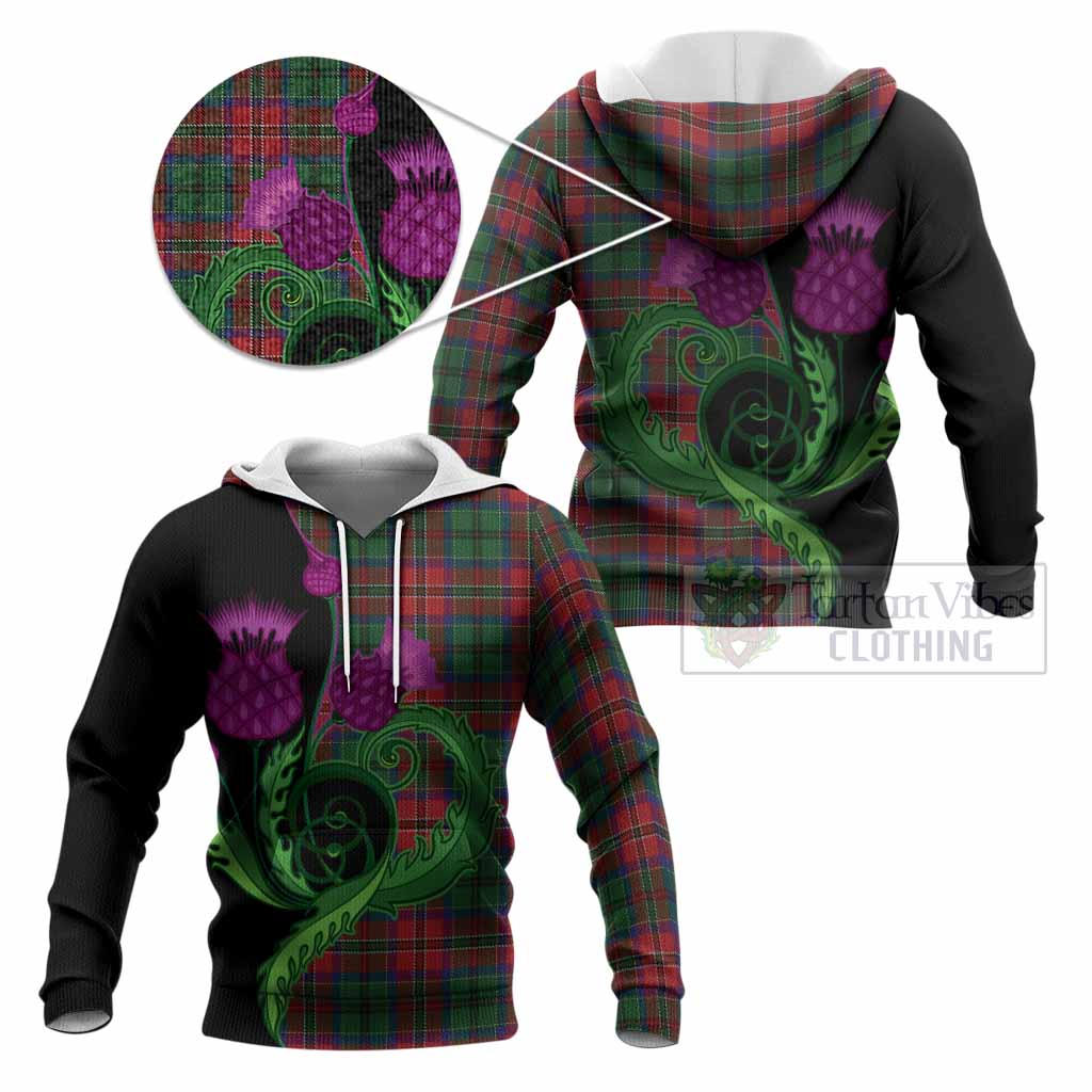 MacCulloch (McCulloch) Tartan Knitted Hoodie Traditional Scottish Thistle