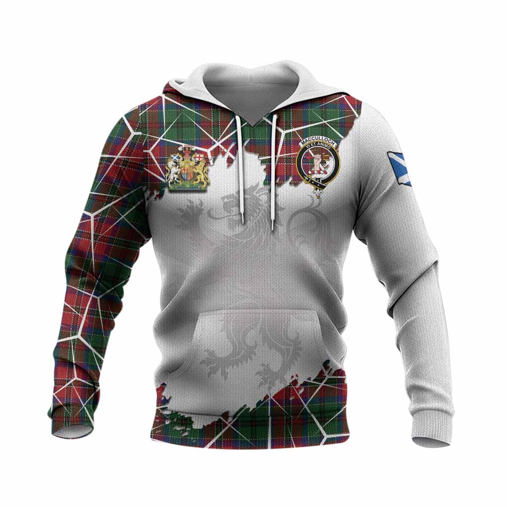 MacCulloch (McCulloch) Tartan Knitted Hoodie with Family Crest and Lion Rampant Grunge Style