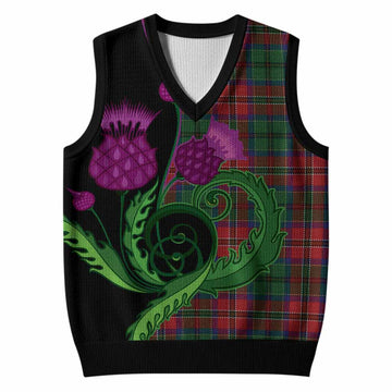 MacCulloch (McCulloch) Tartan Knitted V-Neck Vest Traditional Scottish Thistle