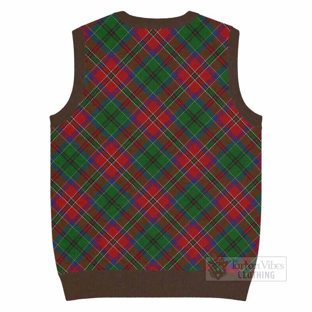 MacCulloch (McCulloch) Tartan Knitted V-Neck Vest with Family Crest Cross Style