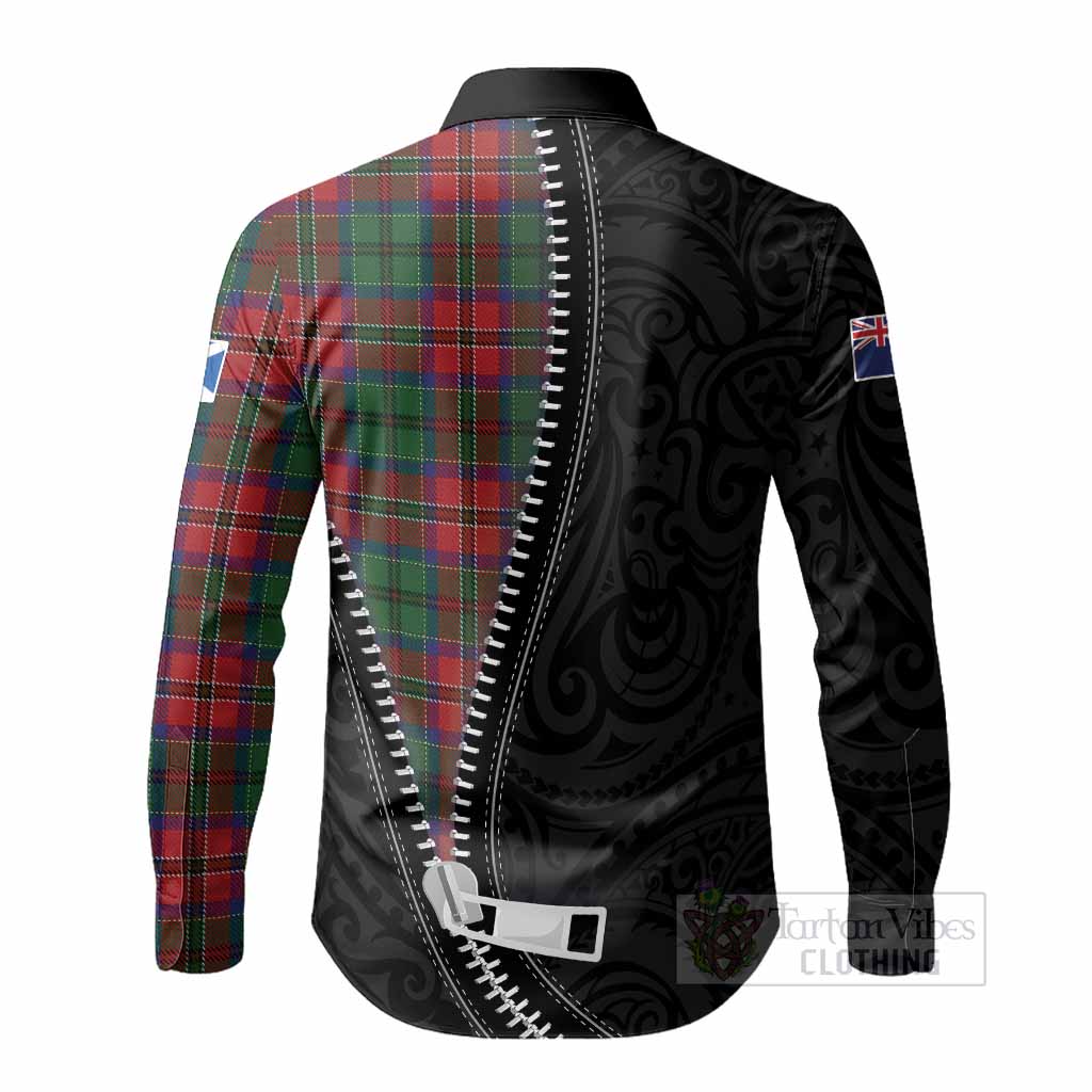 MacCulloch (McCulloch) Tartan Long Sleeve Button Shirts New Zealand Pattern Unique Zipper Stylized