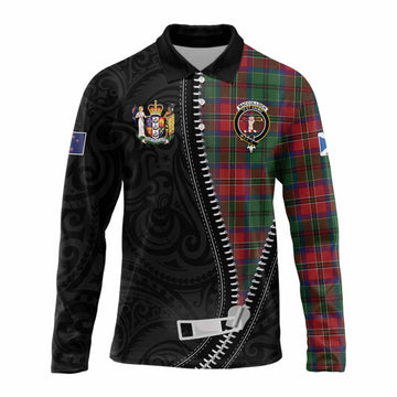 MacCulloch (McCulloch) Tartan Long Sleeve Polo Shirt New Zealand Pattern Unique Zipper Stylized