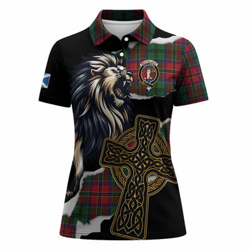 MacCulloch (McCulloch) Tartan Scottish Women Polo Shirt Lion Celtic Heritage
