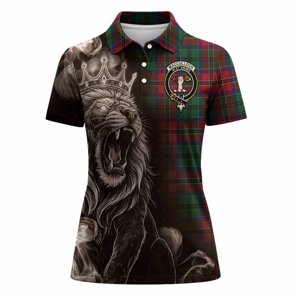 MacCulloch (McCulloch) Tartan Women Polo Shirt Roaring Lion Heritage