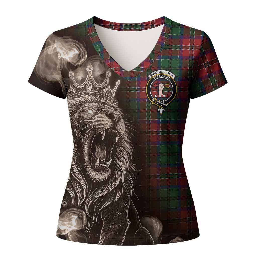 MacCulloch (McCulloch) Tartan Women T shirt Roaring Lion Heritage