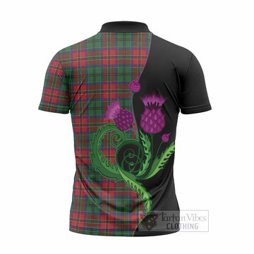 MacCulloch (McCulloch) Tartan Zipper Polo Shirt Traditional Scottish Thistle