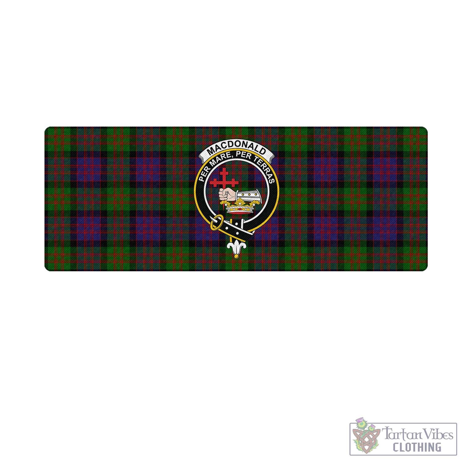 Tartan Vibes Clothing MacDonald Tartan Mouse Pad with Family Crest