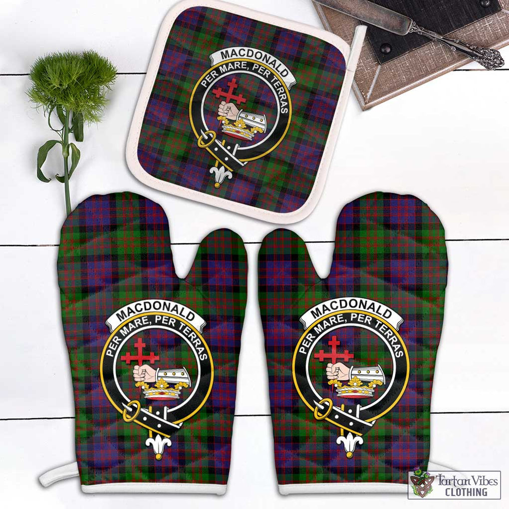 MacDonald (McDonald) Tartan Combo Oven Mitt & Pot-Holder with Family Crest Combo 1 Oven Mitt & 1 Pot-Holder White - Tartan Vibes Clothing