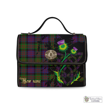 MacDonald Tartan Waterproof Canvas Bag with Scotland Map and Thistle Celtic Accents