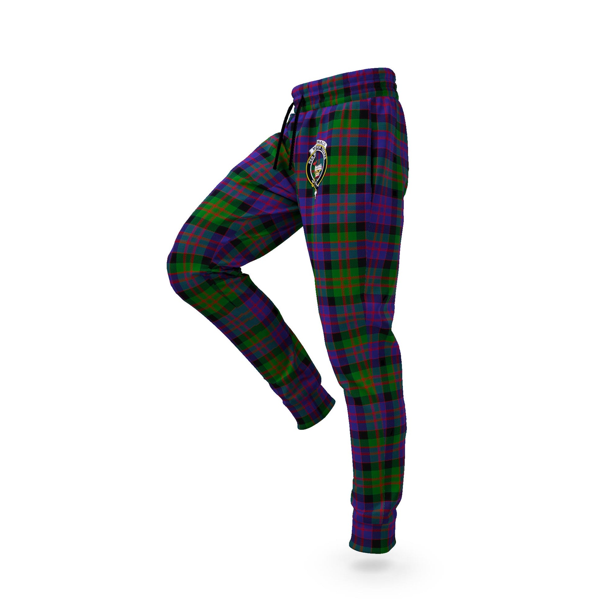 MacDonald (McDonald) Tartan Joggers Pants with Family Crest S - Tartan Vibes Clothing