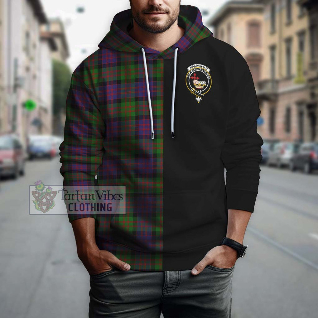 MacDonald (McDonald) Tartan Hoodie with Family Crest and Half Of Me Style Zip Hoodie - Tartanvibesclothing Shop