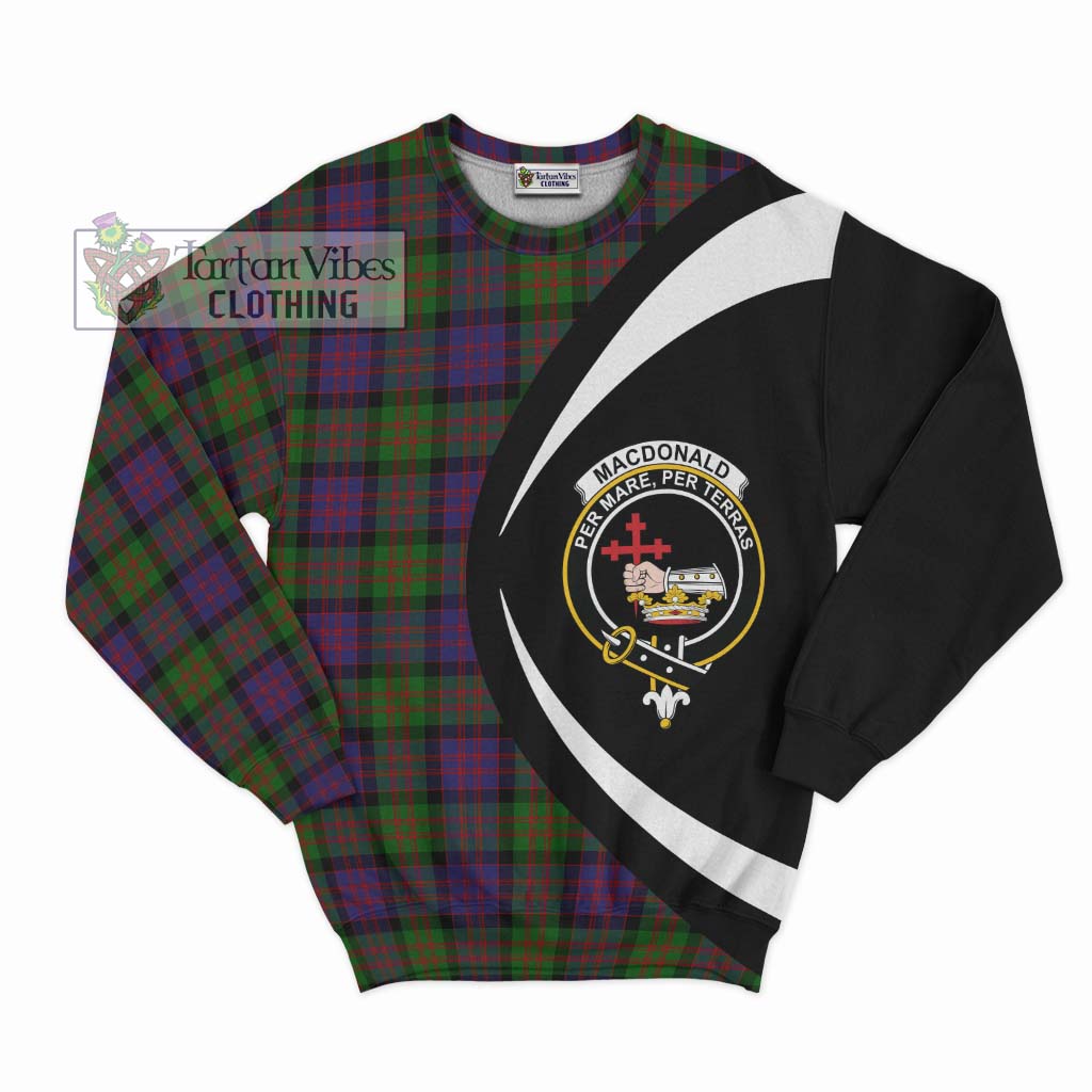 MacDonald (McDonald) Tartan Sweatshirt with Family Crest Circle Style Unisex - Tartan Vibes Clothing