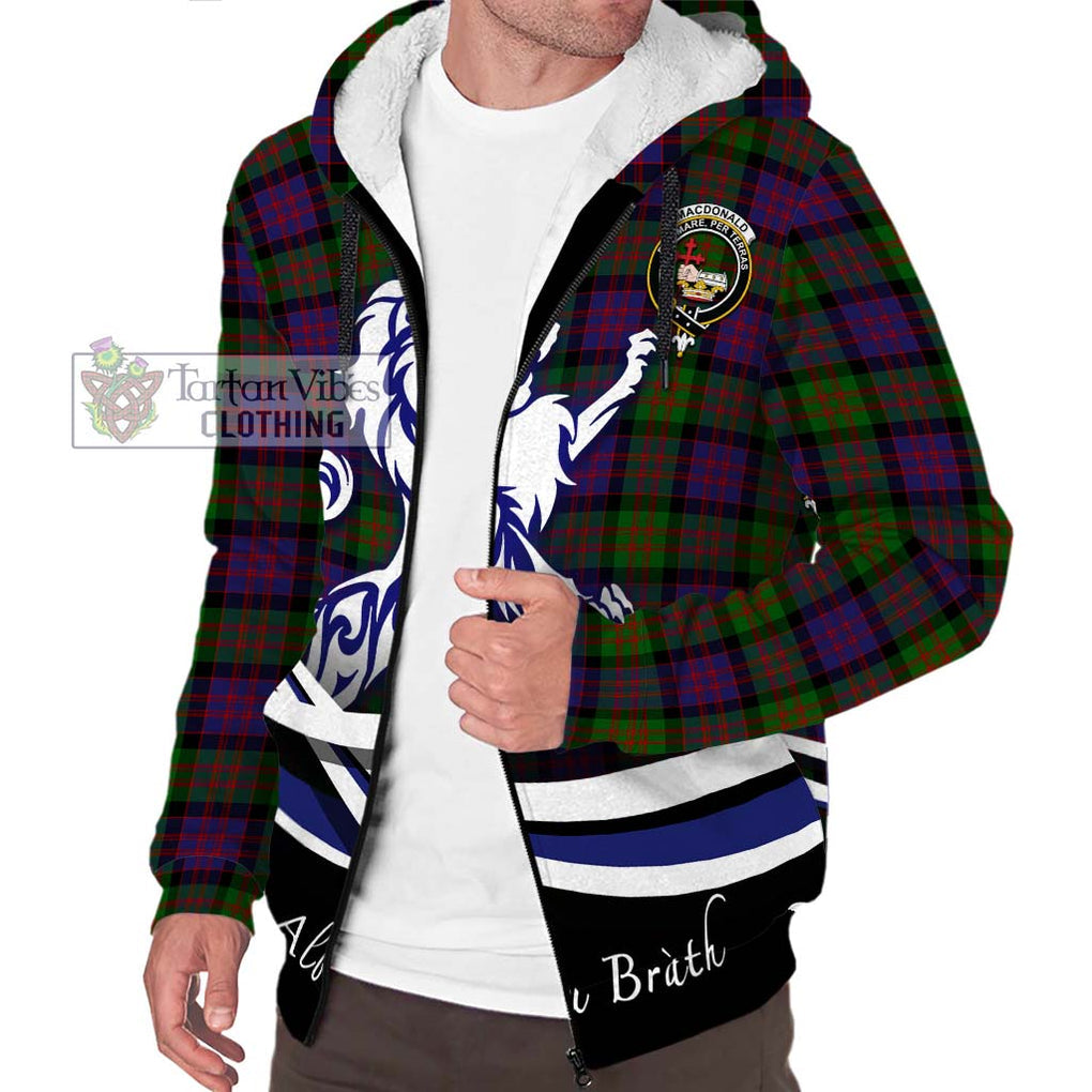 MacDonald (McDonald) Tartan Sherpa Hoodie with Alba Gu Brath Regal Lion Emblem Unisex S - Tartanvibesclothing Shop