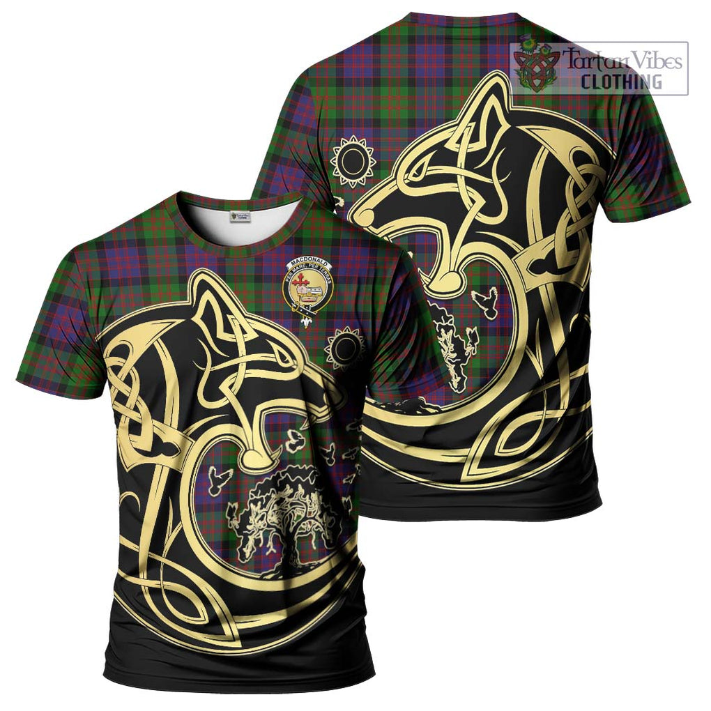 MacDonald (McDonald) Tartan T-Shirt with Family Crest Celtic Wolf Style Kid's Shirt - Tartan Vibes Clothing