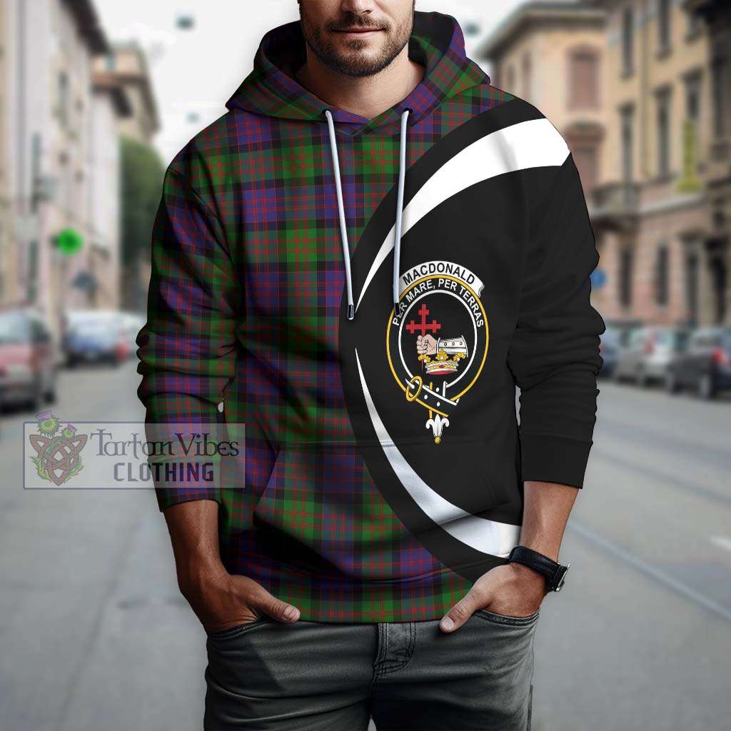 Tartan Vibes Clothing MacDonald Tartan Hoodie with Family Crest Circle Style