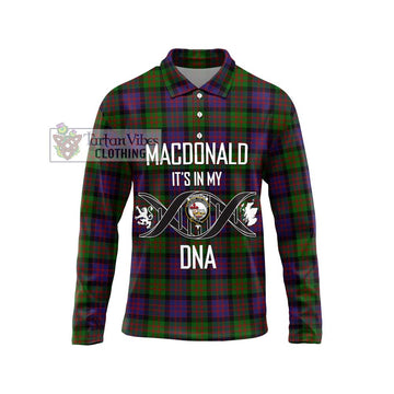 MacDonald (McDonald) Tartan Long Sleeve Polo Shirt with Family Crest DNA In Me Style Unisex - Tartan Vibes Clothing