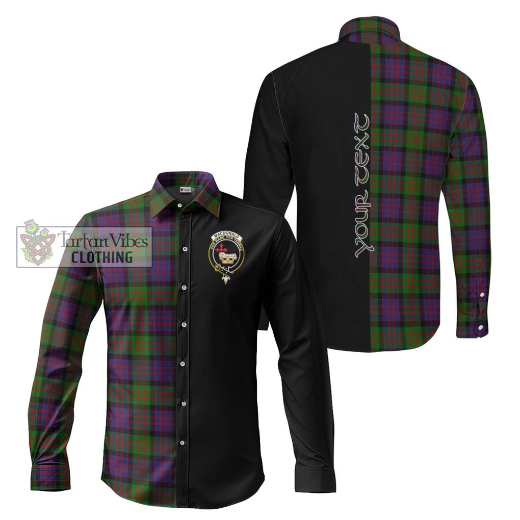 MacDonald (McDonald) Tartan Long Sleeve Button Shirt with Family Crest and Half Of Me Style Men's Shirt S - Tartanvibesclothing Shop