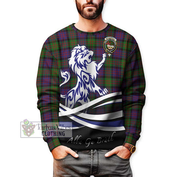 MacDonald (McDonald) Tartan Sweatshirt with Alba Gu Brath Regal Lion Emblem Unisex - Tartanvibesclothing Shop