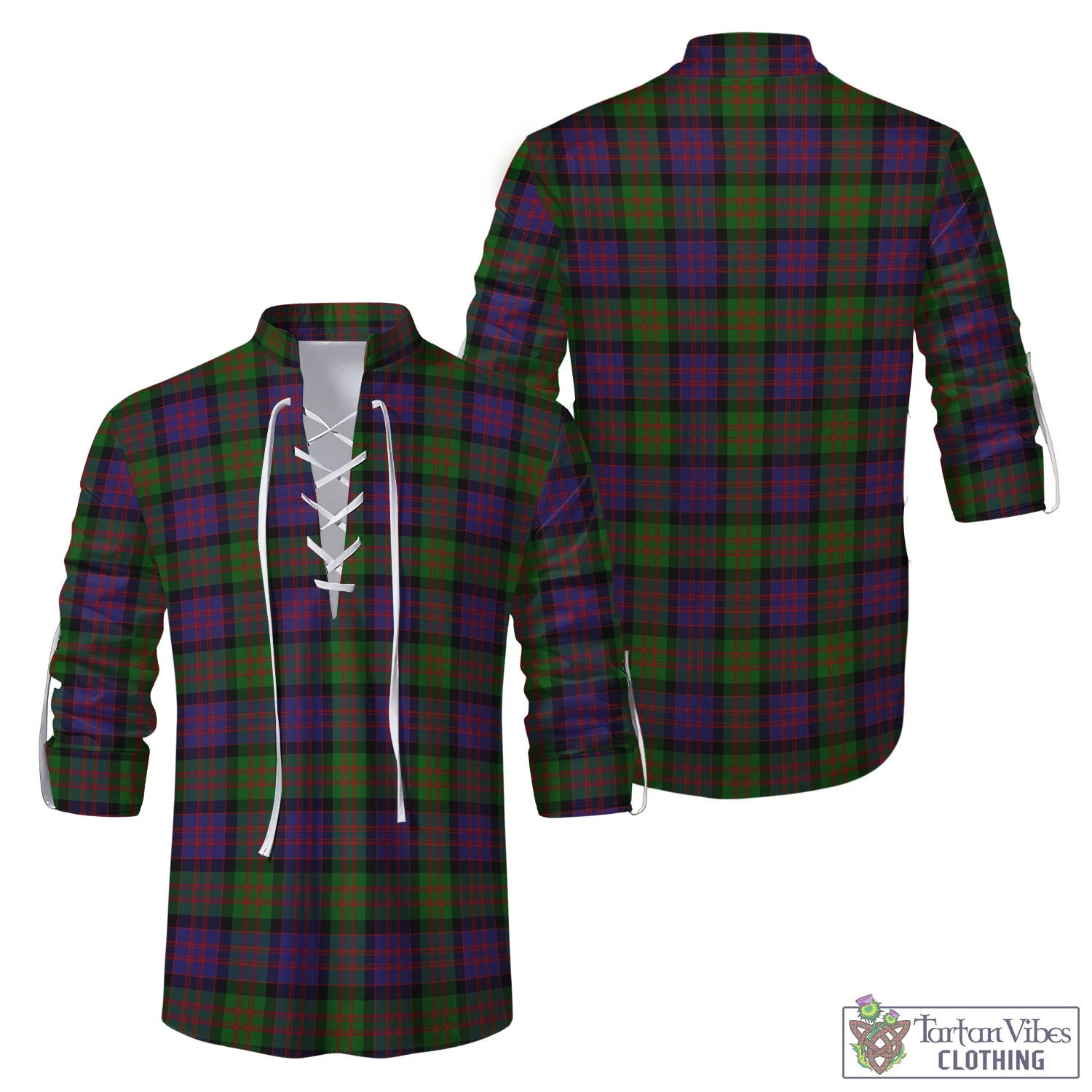 Tartan Vibes Clothing MacDonald Tartan Men's Scottish Traditional Jacobite Ghillie Kilt Shirt