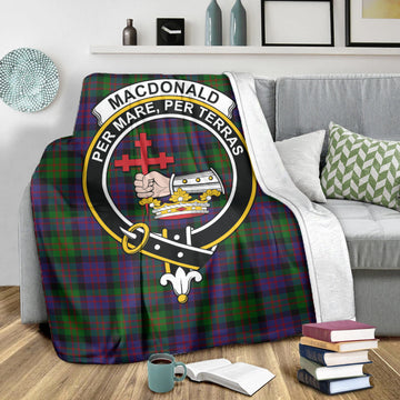 MacDonald Tartan Blanket with Family Crest