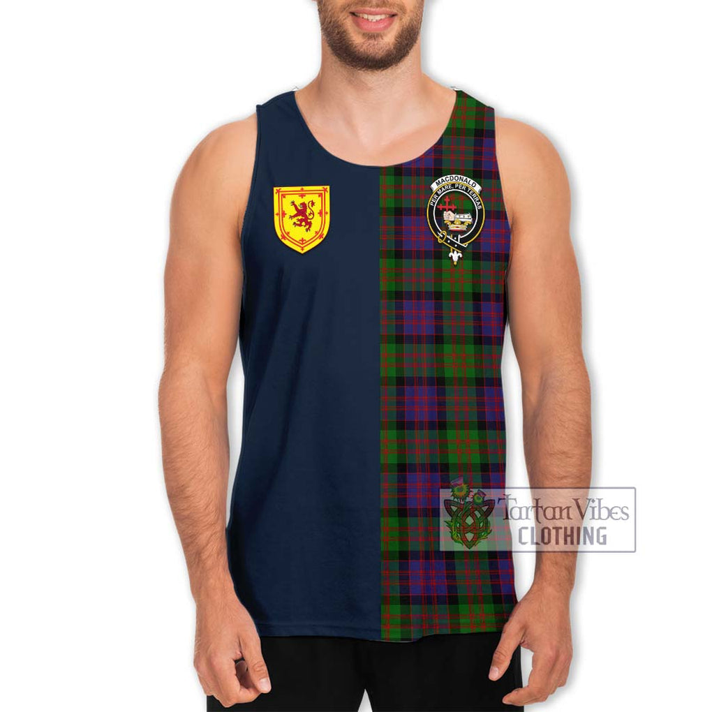 Tartan Vibes Clothing MacDonald Tartan Men's Tank Top with Scottish Lion Royal Arm Half Style
