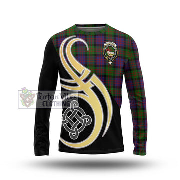 MacDonald (McDonald) Tartan Long Sleeve T-Shirt with Family Crest and Celtic Symbol Style Unisex - Tartan Vibes Clothing