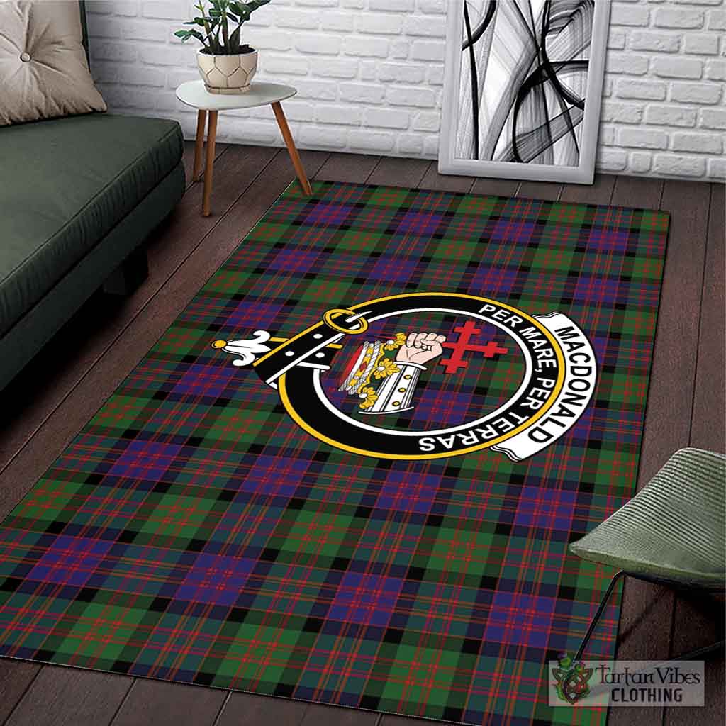 Tartan Vibes Clothing MacDonald Tartan Area Rug with Family Crest