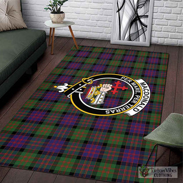 Tartan Vibes Clothing MacDonald Tartan Area Rug with Family Crest